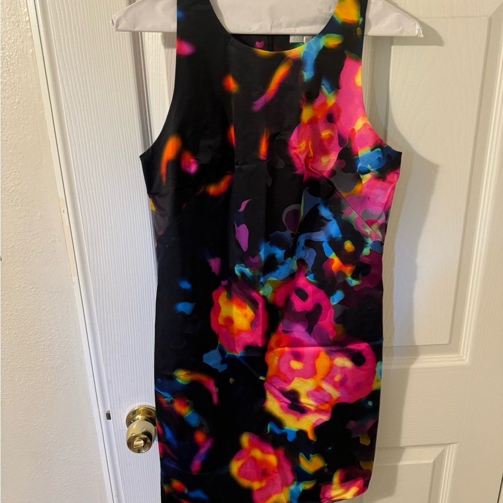 Milly Pink and Orange Sheath Mini Dress